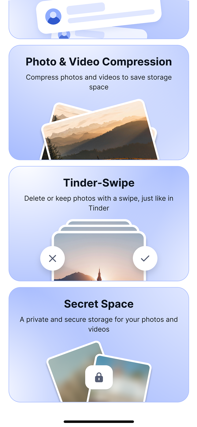 TidyBot feature list: compression, swipe cleanup, and Secret Space